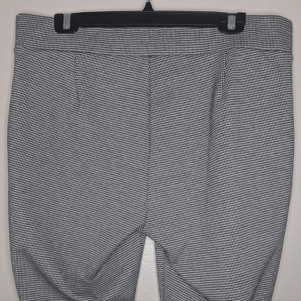 LOFT Black White Houndstooth Leggings Ponte Pants Pull-on Elastic Waist PXL Cop - Picture 8 of 15